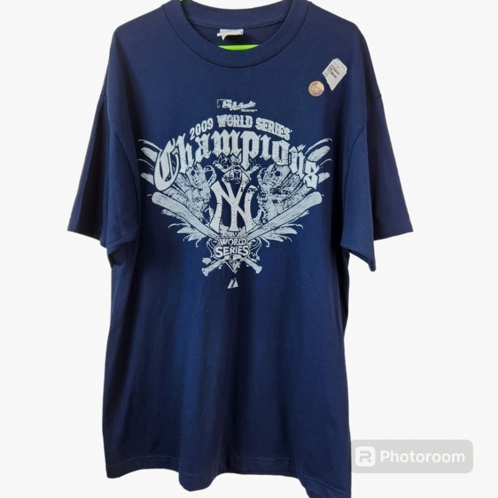 NEW Majestic 2009 New York Yankees World Series Champions Short Sleeve Tee XL